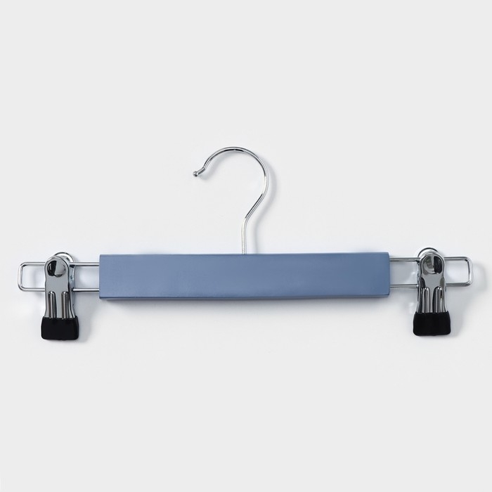 Вешалки для брюк и юбок LaDо́m Brillant, 28&times;12&times;2,3 см, 2 шт, деревянные, с зажимами, цвет синий