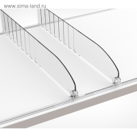 Пластиковый разделитель без ограничителя, 185-385×20×60 мм, прозрачный Пластиковый разделитель без ограничителя, 185-385×20×60 мм, прозрачный