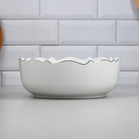 Салатник Wave, 3 л, золотая обводка, фарфор, Иран Салатник Wave, 3 л, золотая обводка, фарфор, Иран