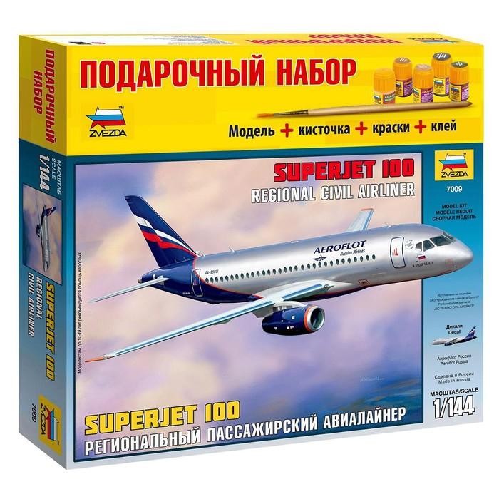 Сборная модель &laquo;Самолёт SuperJet 100&raquo;, Звезда, 1:144, (7009ПН)