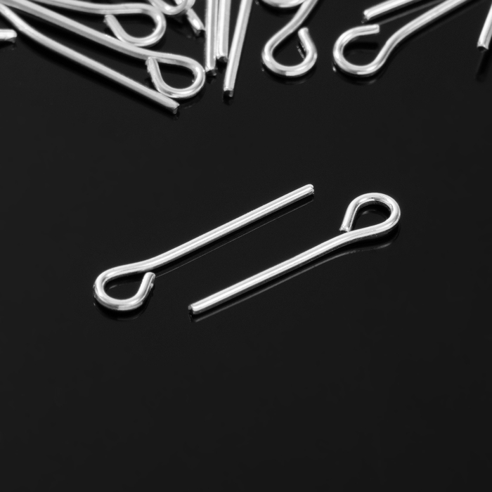 Штифт с петлёй СМ-1075, 1,4 см, (набор 100 гр, ±1000 шт), цвет серебро Штифт с петлёй СМ-1075, 1,4 см, (набор 100 гр, ±1000 шт), цвет серебро