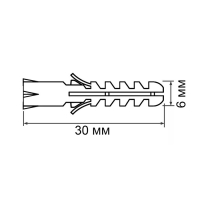 Дюбель "СТРОЙБАТ", тип "Еж", распорный, полипропиленовый, 6х30 мм, 100 шт Дюбель "СТРОЙБАТ", тип "Еж", распорный, полипропиленовый, 6х30 мм, 100 шт