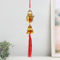 Подвеска пластик "Мешочек счастья и ведерко денег" 37 см Подвеска пластик "Мешочек счастья и ведерко денег" 37 см