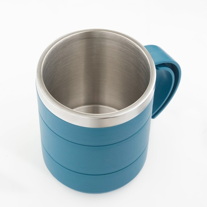 Термокружка &laquo;Мастер К&raquo;, 450 мл, с ручкой, сохраняет тепло 2 ч, 11&times;8 см, голубая