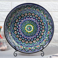 Ляган Риштанская Керамика "Узоры", 33 см, синий