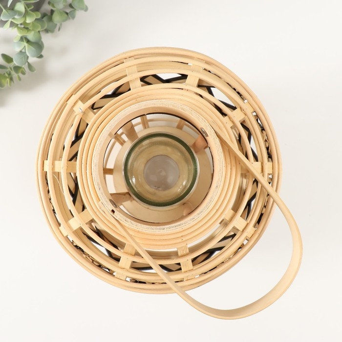 Подсвечник бамбук "Фонарик. Переплёт" 33х23х23 см