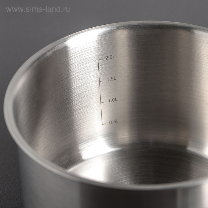 Ковш «Общепит», 2,6 л, d=18 см, h=11 см, металлическая крышка, с теплораспределительным слоем, индукция Ковш «Общепит», 2,6 л, d=18 см, h=11 см, металлическая крышка, с теплораспределительным слоем, индукция