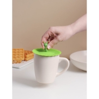 Крышка - непроливайка силиконовая Доляна &laquo;Гусеничка&raquo;, d=10 см, цвет зелёный