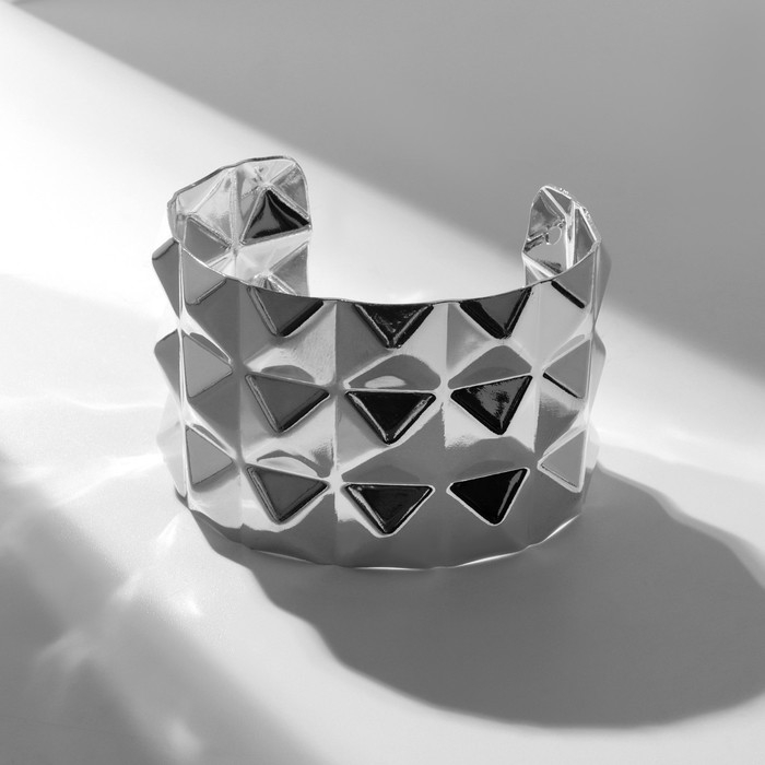 Браслет металл &laquo;Манжета&raquo; рельефный, цвет серебро