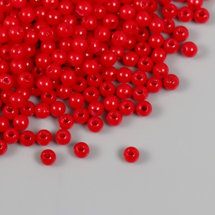 Набор бусин Набор бусин "Жемчуг" d 4 мм, 250 гр, красный