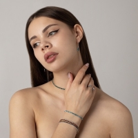 Браслет со стразами &laquo;Сияй&raquo; тонкая нить, цвет красный в серебре, 18 см