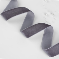 Лента бархатная, 25 мм, 18 ± 1 м, цвет серый №184 Лента бархатная, 25 мм, 18 ± 1 м, цвет серый №184