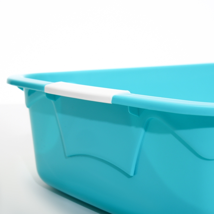 Туалет с бортом и сеткой, 45х34х15 см, белый/бирюзовый Туалет с бортом и сеткой, 45х34х15 см, белый/бирюзовый