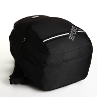 Рюкзак школьный на молнии, 4 кармана, цвет чёрный/серый