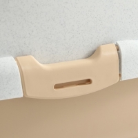 Туалет-домик для кошек закрытый с дверцей 50*38*37 см, бежево-белый Туалет-домик для кошек закрытый с дверцей 50*38*37 см, бежево-белый