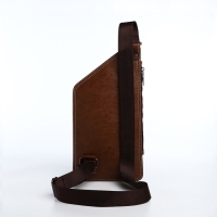 Сумка-слинг мужская из искусственной кожи, цвет коричневый Сумка-слинг мужская из искусственной кожи, цвет коричневый