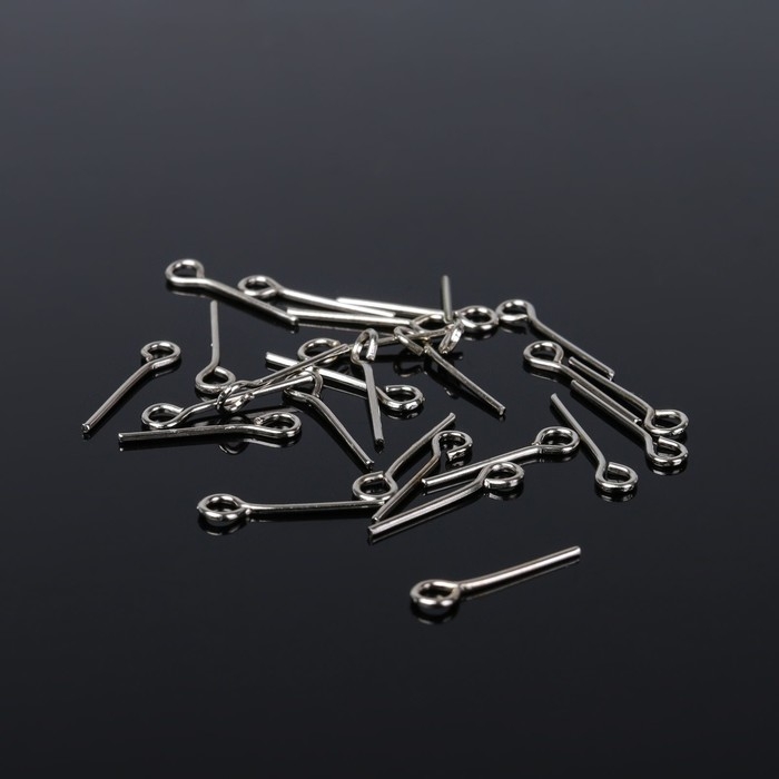 Штифт с петлёй СМ-1075, 1,4 см, (набор 100 гр, ±1000 шт), цвет серебро Штифт с петлёй СМ-1075, 1,4 см, (набор 100 гр, ±1000 шт), цвет серебро