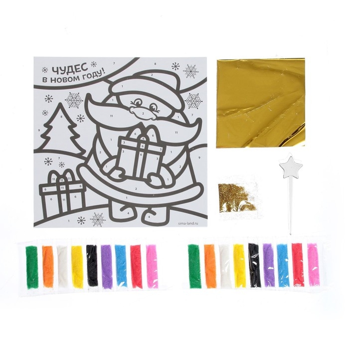 Сияющая фреска на новый год &laquo;Чудес в Новом году!&raquo;, новогодний набор для творчества