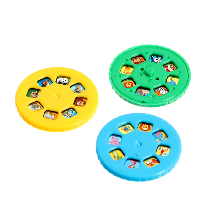 Часы-проектор &laquo;Животные&raquo;, световые эффекты, 24 картинки, цвет голубой