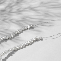 Бусины пластиковые на нити &laquo;Жемчуг&raquo; 0,6&times;0,4&times;0,4 см, (набор 180 шт.), цвет белый