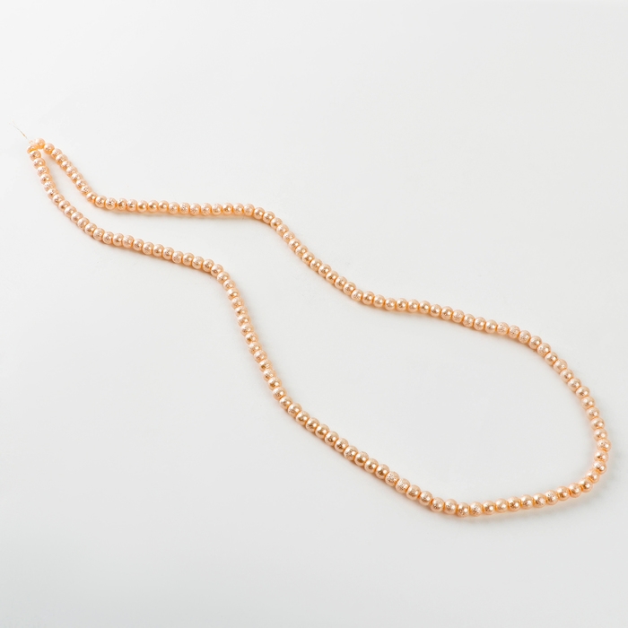 Бусины из стекла, набор 140 шт., размер 1 шт. &mdash; 6 мм, цвет бежевый