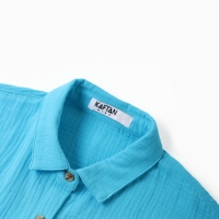 Рубашка из муслина для девочек KAFTAN рост 152, голубой