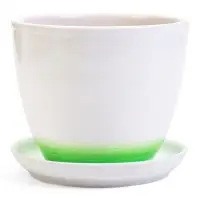 Горшок цветочный поддоном  1 л,  керамика, Азия (М)