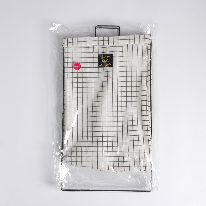 Корзина универсальная складная &laquo;Клетка&raquo;, 40&times;26&times;50 см, цвет бело-чёрный