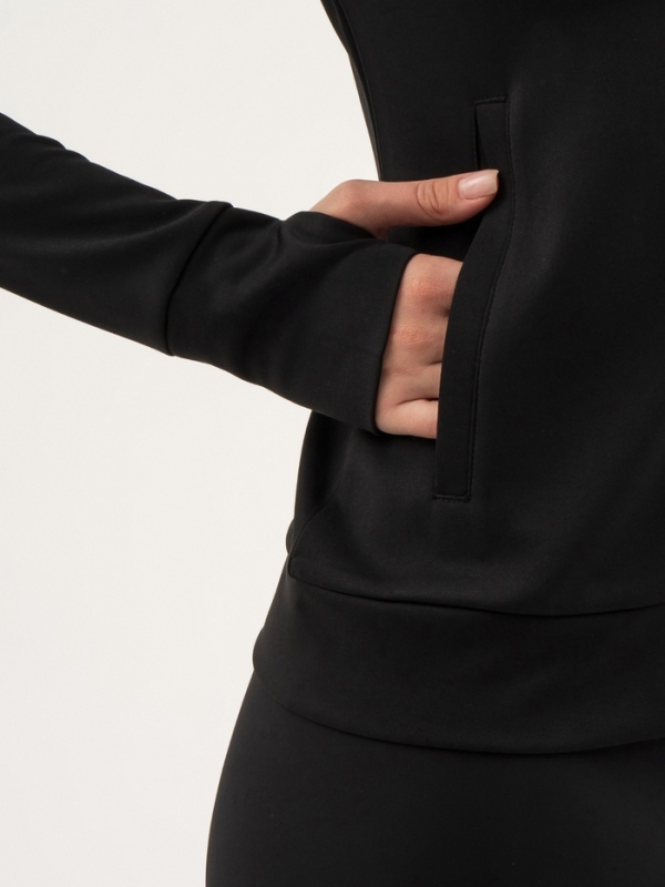 Лонгслив женский Resport, на молнии, р. 50, цвет чёрный, базовый, с длинным рукавом