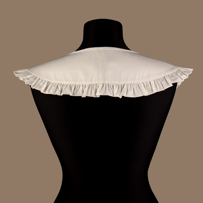 Воротник накладной, с отделкой из рюш, диаметр горловины = 43 см, 99 &times; 14 см, цвет айвори