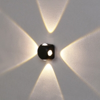 Светильник фасадный &laquo;Кубик&raquo;, FSD-064, 4 Вт, 3000К, 4 луча, IP65, 220 В, пластик, черный