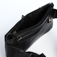 Сумка поясная на молнии, 2 наружных кармана, цвет чёрный Сумка поясная на молнии, 2 наружных кармана, цвет чёрный