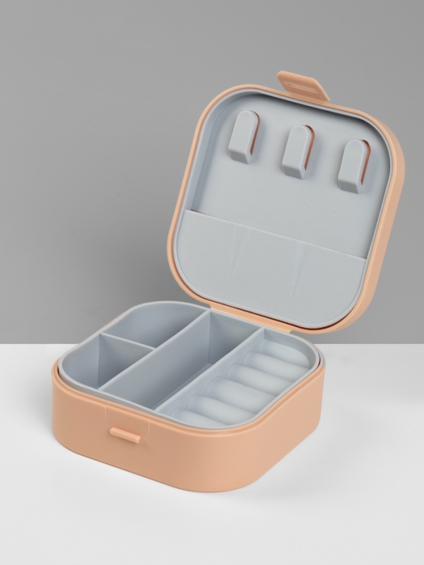 Органайзер для украшений &laquo;Шкатулка&raquo;, с крючками, 9&times;9&times;3.8 см, розовый