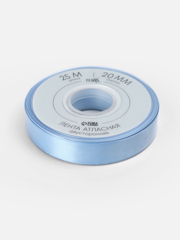 Лента атласная двухсторонняя №332 20мм*25&plusmn;1м небесно-голубой TR