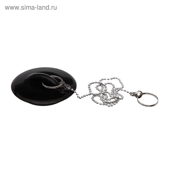 Пробка для ванны, d=6 см (внутренний d=4.5 см), цепочка 55 см, МИКС