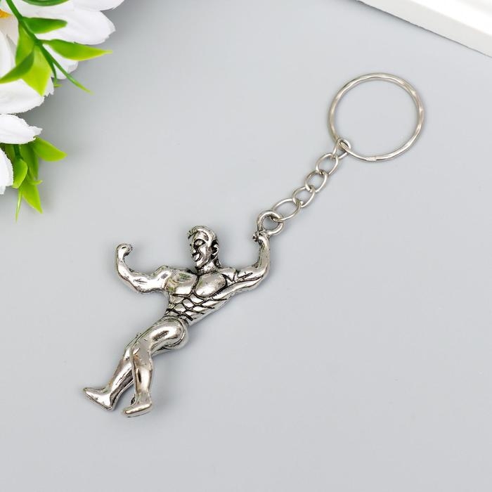 Брелок металл Брелок металл "Атлет" серебро 6х3,2 см