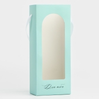 Пакет-переноска для цветов с пластиковым окном, &laquo;Для тебя&raquo;, тиффани, 30 х 12 х 8 см