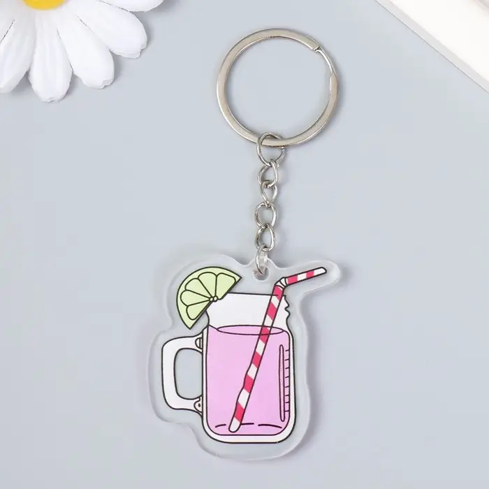 Брелок акрил "Лимонад в кружке/стакане" МИКС 4,5х4,7 см
