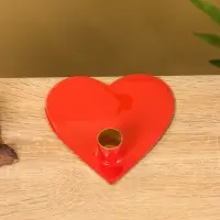 Подсвечник на 1 свечу "Love is..." в форме сердца красный 12,5х12,5х3 см