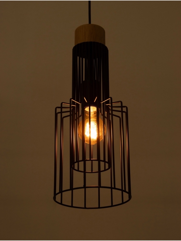 Светильник "Крит" 1х40Вт Е27 черный/коричневый 16х16х40,5(140)см