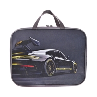 Папка с ручками текстильная А4, 350&times;270&times;80 мм, Stavia &laquo;Машина с желтой полосой&raquo;