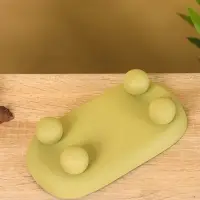 Блюдо сервировочное текстурное на золотых ножках сферах "Олива" 20х10,5х5 см