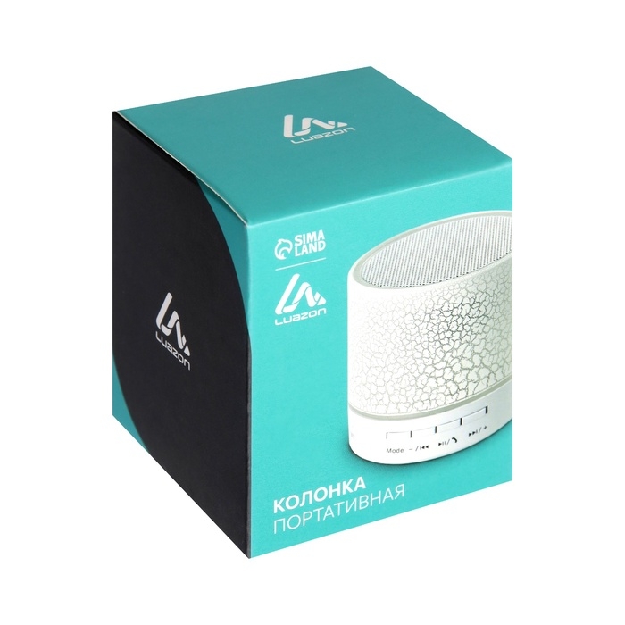 Портативная колонка Luazon LAB-04, с подсветкой, Bluetooth, USB, microSD, microUSB, МИКС