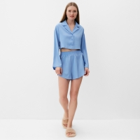 Комплект (сорочка, шорты) женская MINAKU: Home collection цвет небесно-голубой , р-р 48 Комплект (сорочка, шорты) женская MINAKU: Home collection цвет небесно-голубой , р-р 48
