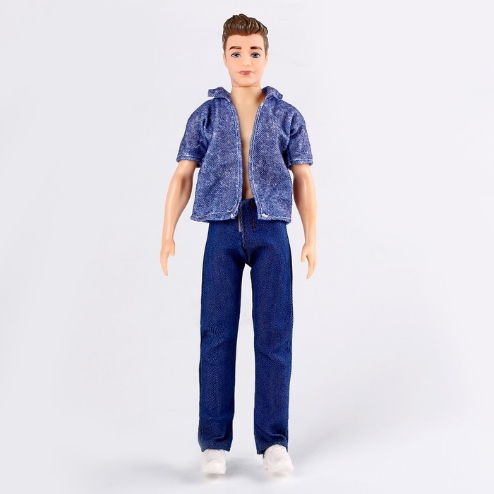 Джинсы для кукол мужчин, длина &mdash; 18 см, цвет синий