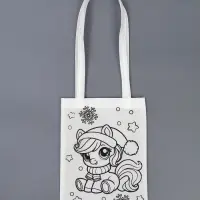 Сумка-Шопер под роспись Новогодняя лошадка