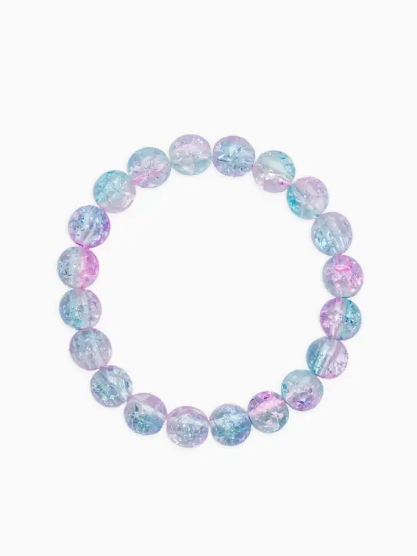 Браслет детский "Выбражулька" сахарные бусины, цвет розово-голубой