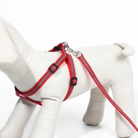 Комплект со светоотражающей лентой, ошейник 120 х 1 см, ОГ 26-40 см, красный