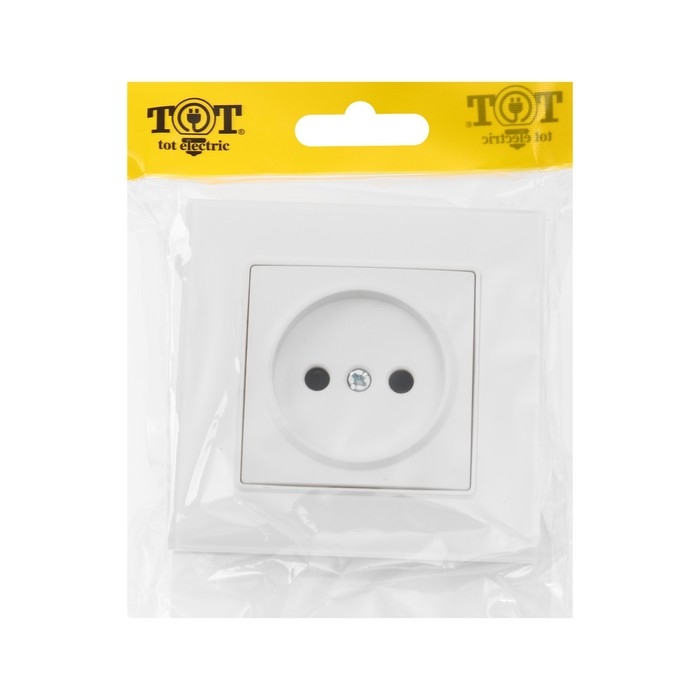 Розетка одноместная TOT Matte Glass, 10 А, скрытая, без з/к, стекло, белая Розетка одноместная TOT Matte Glass, 10 А, скрытая, без з/к, стекло, белая