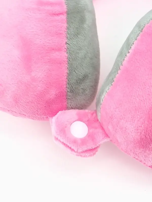 Подушка для путешествий бархатная формовая "Самолет", розовая